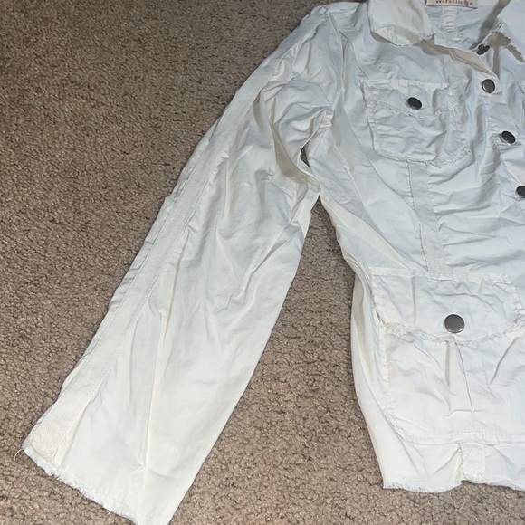 XCVI Wearables Raw Edge Poplin Lightweight Safari Jacket Ginger Root Small - Picture 6 of 10